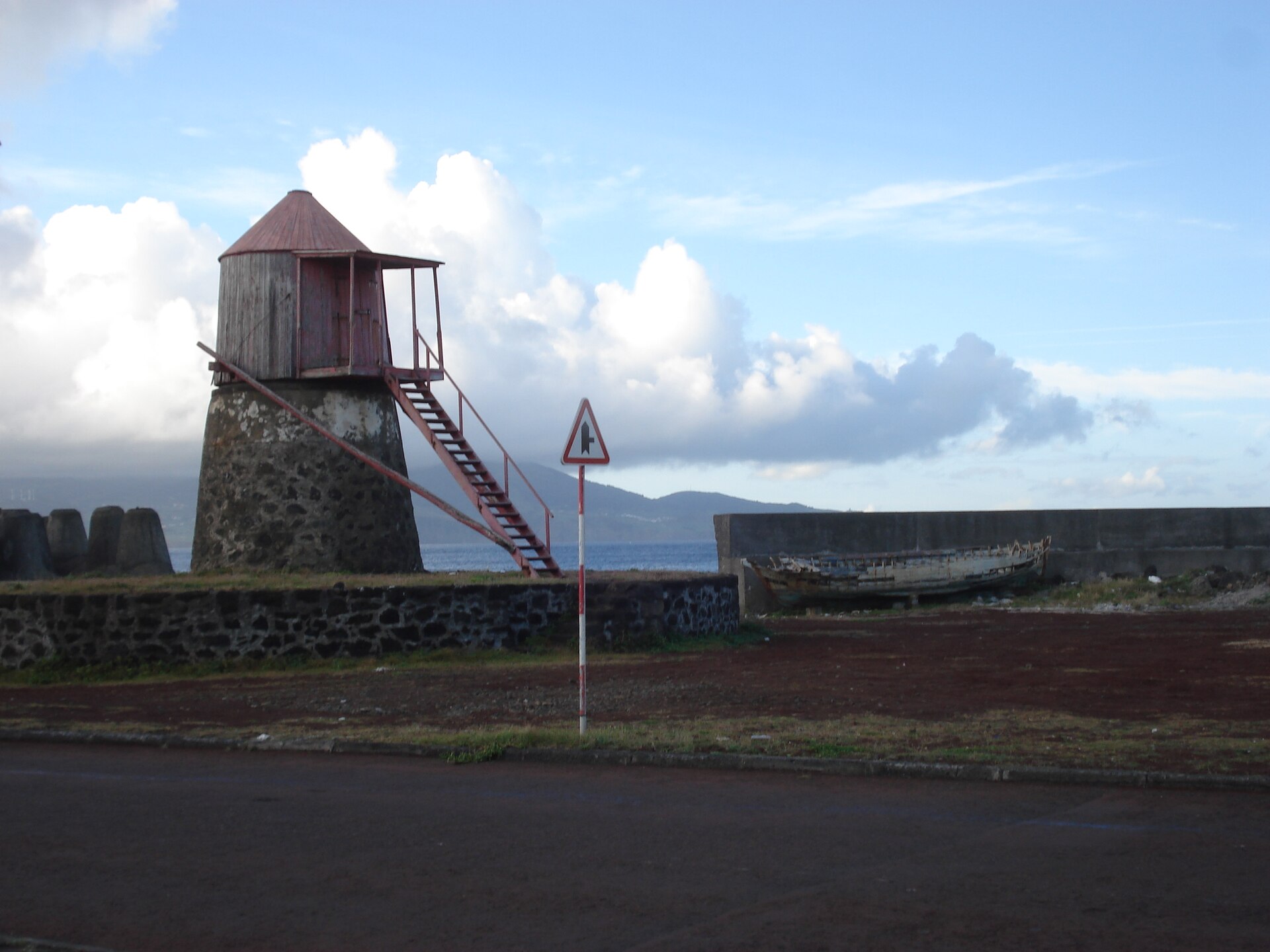 The stone windmill at the port of Madalena